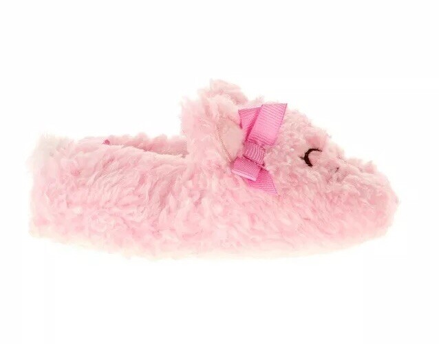 TODDLER GIRLS PINK KITTY SLIPPERS SIZE 2 eBay