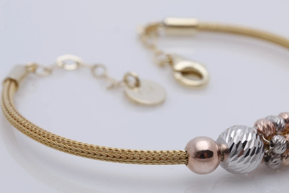 Pulsera Turca Hecha a Mano Joyería Cadena Dórica Diferentes Colores Rosa Rodio 925 Foto 4 de 4