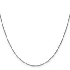 10k White Gold 1mm Round Open Link Cable Chain Necklace 20" for Women 1.88 gram