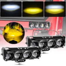 2X 5"inch LED Work Light Bar Driving Fog Lamp Spot DRL Offroad SUV Yellow+White