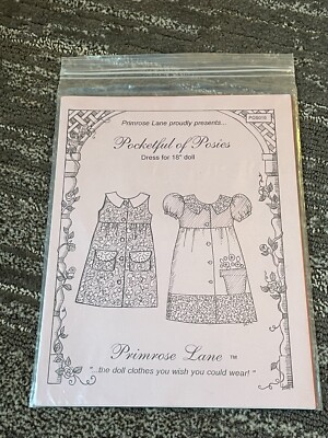 Primrose Lane ''Pocketful Of Posies'' Dress For 18  Dolls Pattern American Girl
