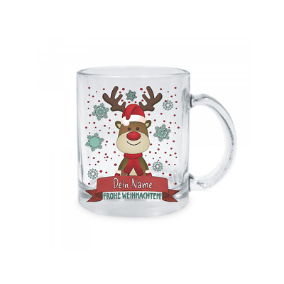 Personalisierte Glastasse mit Namen Kaffeetasse Geschenk Weihnachtstasse_0007M