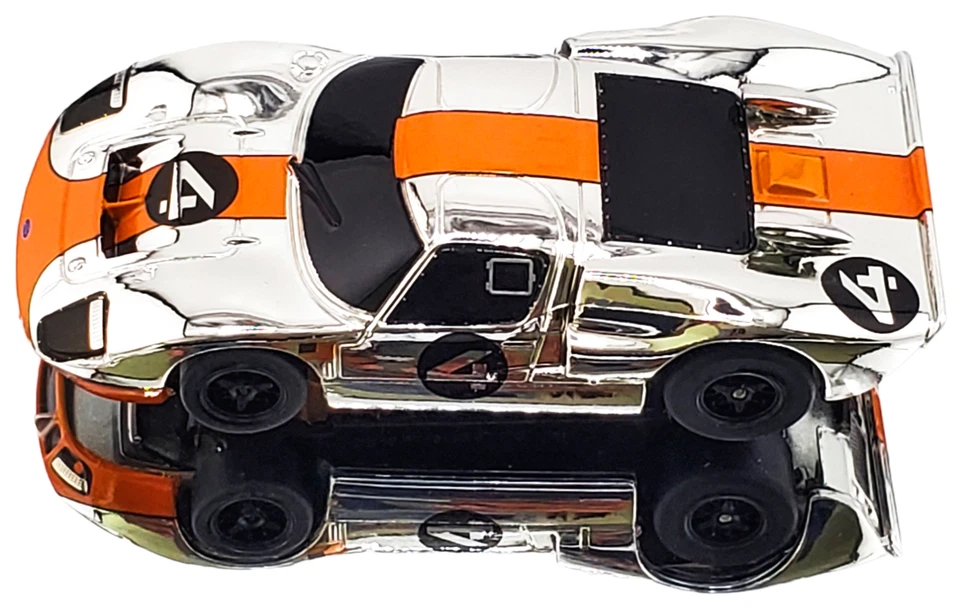 NEW AFX Ford GT40 MKII Mirror Chrome / Orange Mega G+ HO Slot Car Exclusive - Image 3 of 4