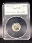 1964-D Roosevelt Dime 10c PCGS UNC Sample Rattler RARE All Zeros D108