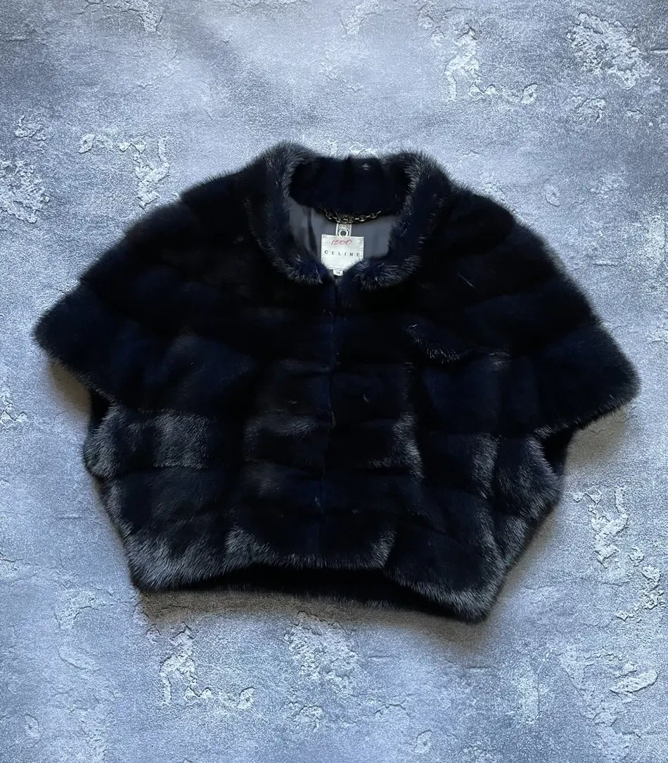 Giacca gilet visone lusso CELINE vintage rara taglia S