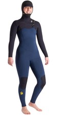 2025 C-Skins Womens NuWave Solace 5/4/3mm Chest Zip Hooded Wetsuit - Bluestone /
