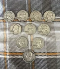 Lot of 10 US Washington Quarters (1958), 90% Silver