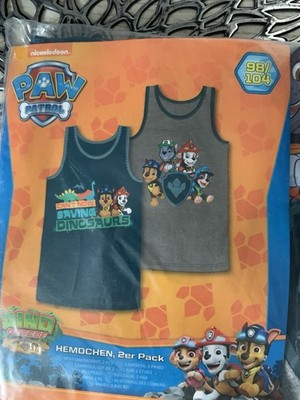 Nickelodeon PAW Patrol Jungen Unterhemd Tanktop 2er Pack 98/104 Blau/Grau
