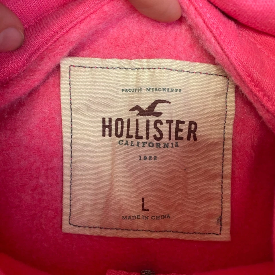 Толстовка с капюшоном женская Hollister California 22 на молнии розовая размер большой - Изображение 3 из 4
