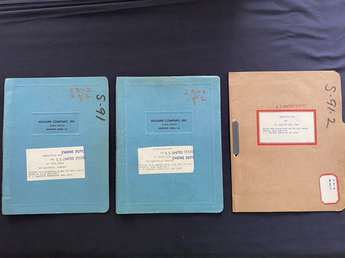 SS United States Instruction Books for machines on board set of 3