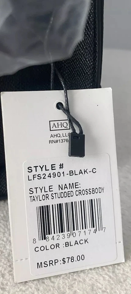 London Fog Taylor Studded Crossbody Shoulder Bag Purse Black Small - Image 3 of 4