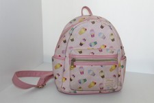 Disney Loungefly Pink Cupcake Mini Backpack Faux Leather Bag