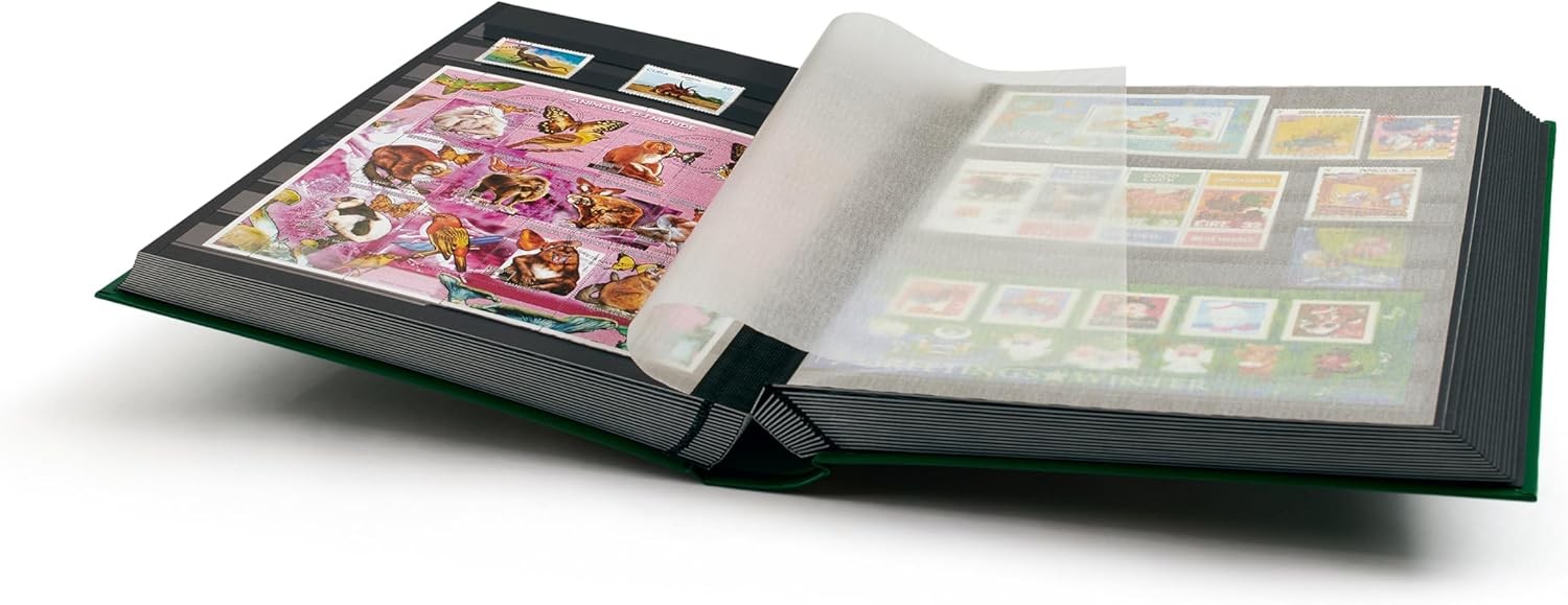 LIGHTHOUSE – “BASIC” Hard Cover Stockbook for Stamps - 64 Black Cardstock A4