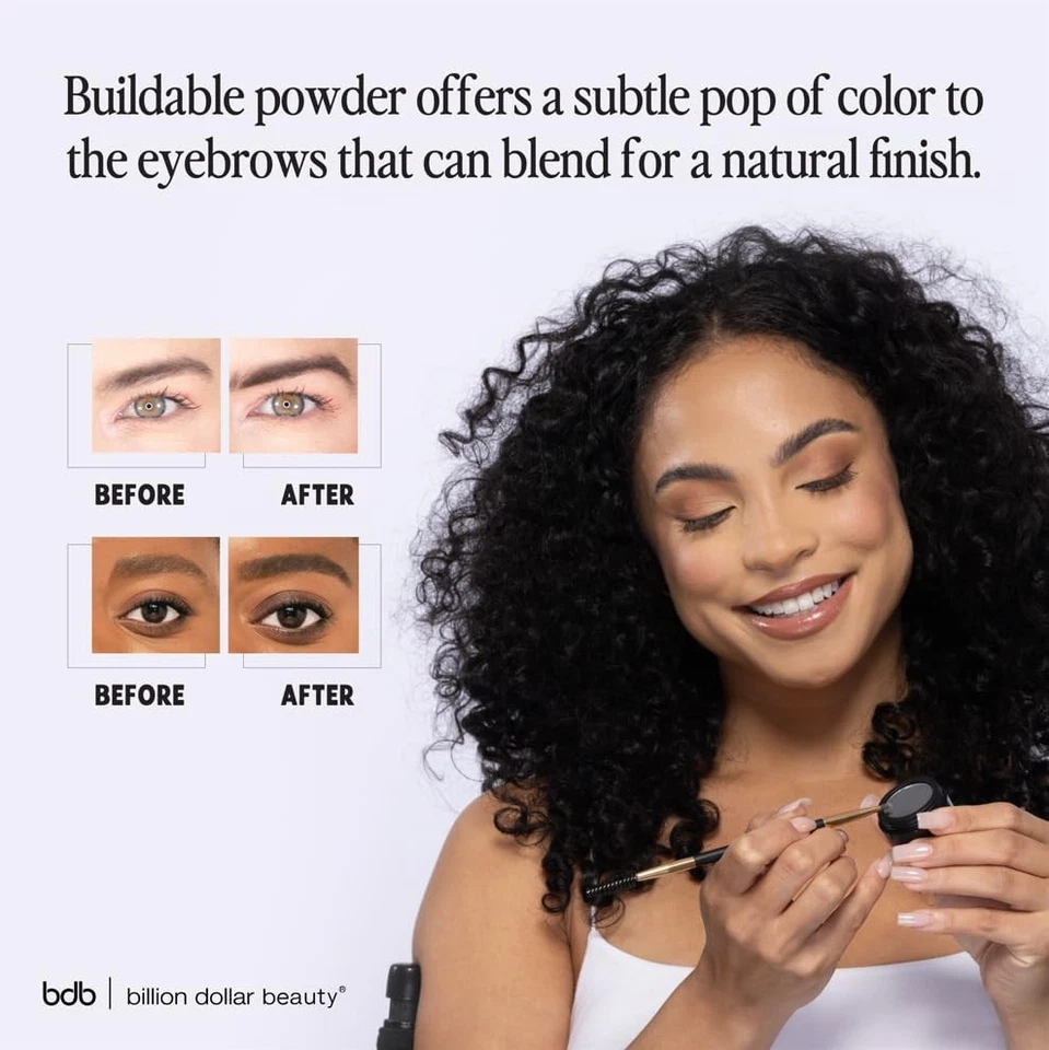 Polvo para cejas rubias fórmula edificable cejas esponjosas natural libre de crueldad 0,1 OZ Foto 4 de 4