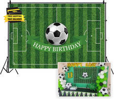5X3Ft Soccer Backdrop Football Field Birthday Party Background for Photography S