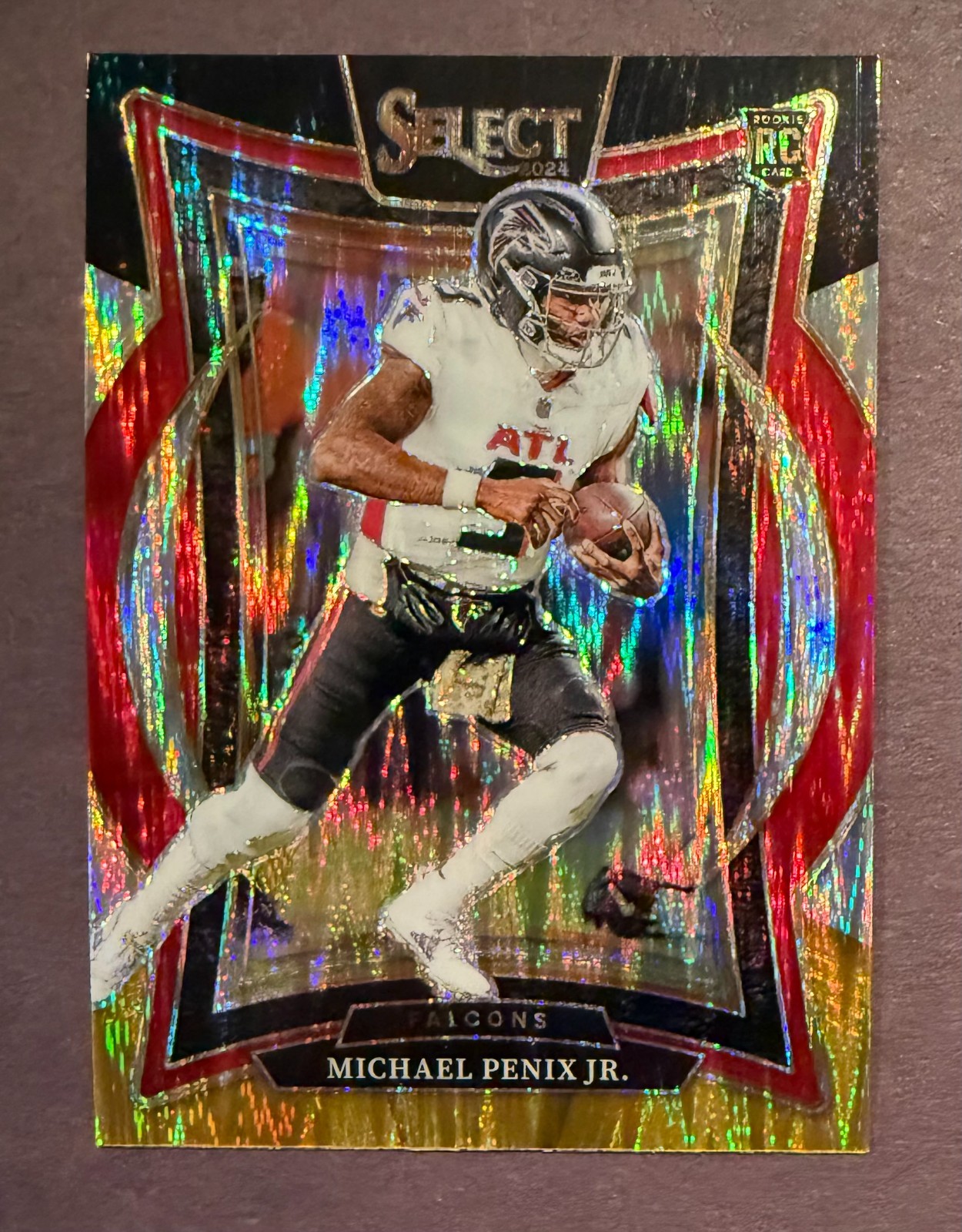 2024 Michael Penix Jr - Panini Select Concourse Black & Gold Shock Prizm #80 RC