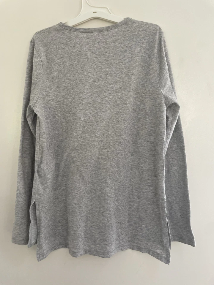 Adidas Niños Niñas El Futuro Es Nuestro Logo Mezcla de Algodón Camisa Manga Larga Gris L Foto 4 de 4