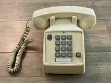 Vintage Radio Shack 43-364A Corded Desktop Phone Tan Push Button Tone Pulse
