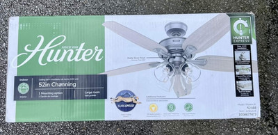 Hunter Channing 52 in. Express Indoor Matte Silver Ceiling Fan with Light