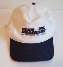 Vintage Used, Club Billiards, Old Fashioned Pool Hall. Snapback Hat White