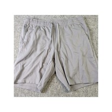 Members Mark Luxe Mens Gray Athletic Shorts Size L Drawstring Zipper Pockets EUC