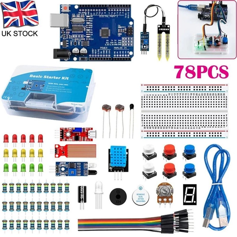 Starter Kit for Arduino Uno, Basic Arduino kit