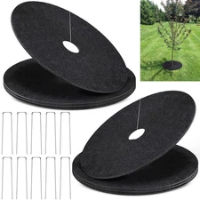 SYWHXY 8 Pack Non-Woven Tree Mulch Ring, 16.5 Inch Degradabl Tree Protector M...