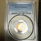 1942-S 1 CENT LINCOLN WHEAT PENNY PCGS MS65RD