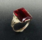 1930s Art Deco Vintage 800 Silver Red Stone Ring - Size 5 - Germany
