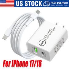 IPhone 17 16 Pro Max Plus USB-C to USB-C Cable Fast Charging PD Type C Cord lot