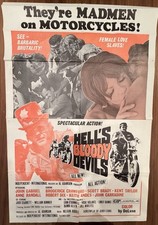 Póster original de la película Hell's Bloody Devils 1970 película de explotación
