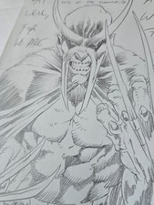 DAVID QUINN TIM VIGIL FAUST VINTAGE 1992 ORIGINAL HANDDRAWN COMIC SKETCH DRAWING