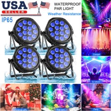 1-4pcs Outdoor Par Light IP65 Waterproof RGBW 14LED DMX Strobe Stage Wash Lights