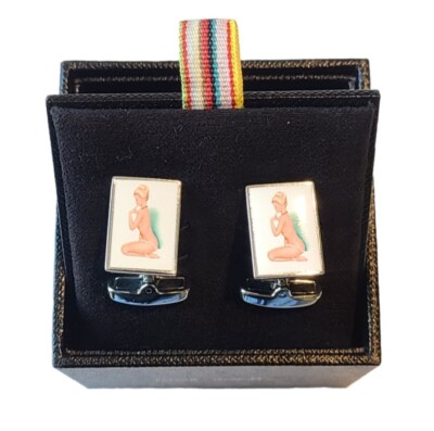  VINTAGE  PAUL SMITH Naked Lady Cufflinks *NEW W/TAGS* Blonde Naked Lady