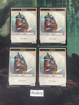 4x MTG Knight (First Strike)   Elemental Shaman Double-Sided Token -  (Playset)