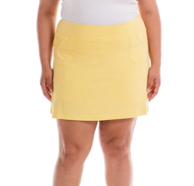 FRESH PRODUCE 2X Daffodil Yellow Stretch Knit CITY Skort Skirt