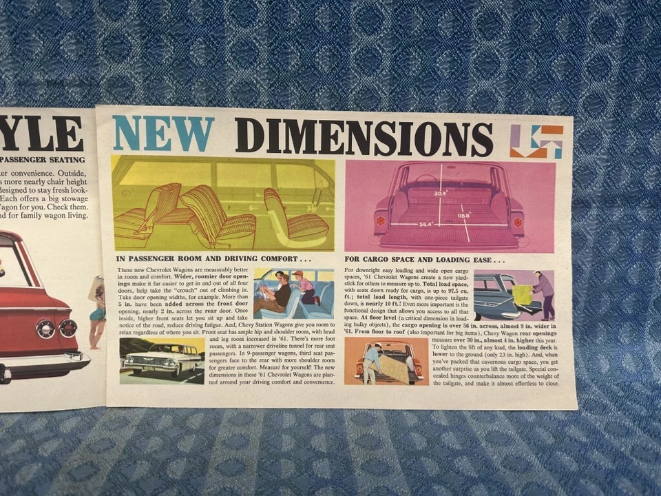 Chevrolet Wagons Nomad Parkwood Brookwood Corvair 1961 folleto de ventas original Foto 2 de 4
