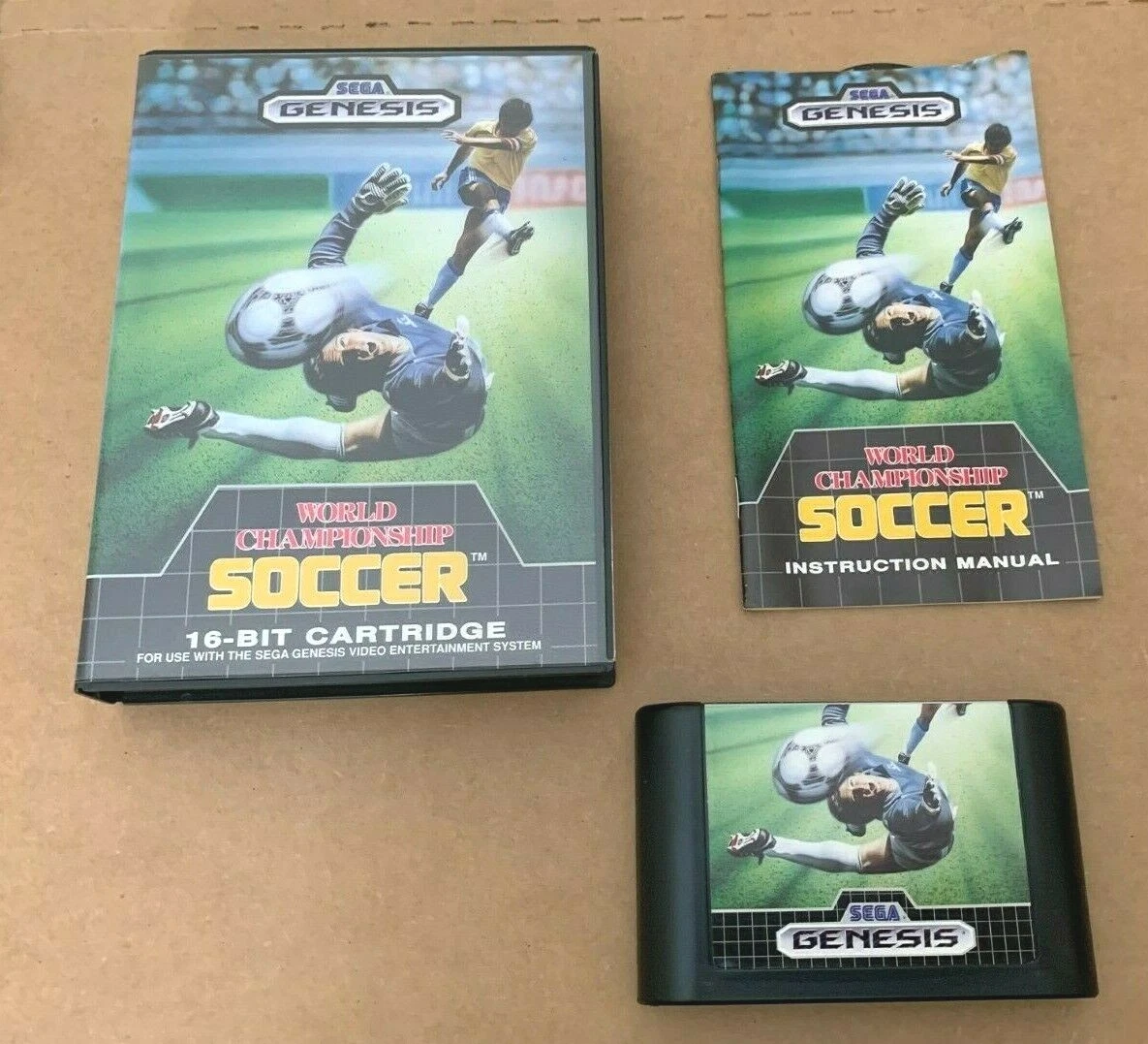 World Championship Soccer Damaged Sega Genesis Complete 