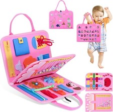 Image of Busy Board for Toddlers, Montessori Sensory Toys Activity Board for Fine Motor S
