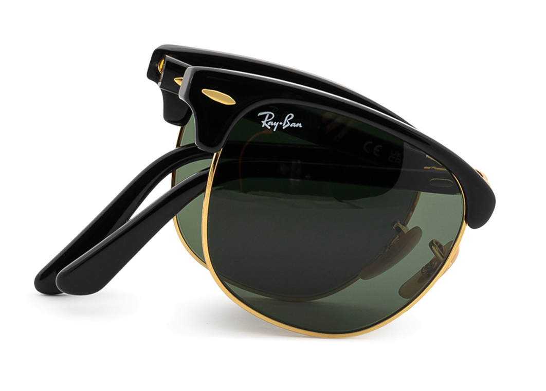 Ray-Ban Clubmaster Folding Polished Black Sunglasses RB2176 901 51