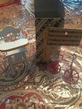 CONCORD DOLLHOUSE WHITE + YELLOW HIGH CHAIR #3781  And Tricycle NIB Vintage