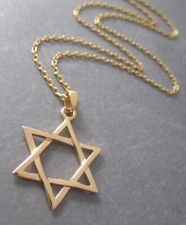 925er Silber Ankerkette vergold. mit Anhänger Davidstern 18 Karat vergoldet L043