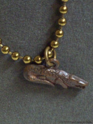 Alligator Key Chain Vintage Gator Metal Clad Crocodile Keychain Crock Charm Old