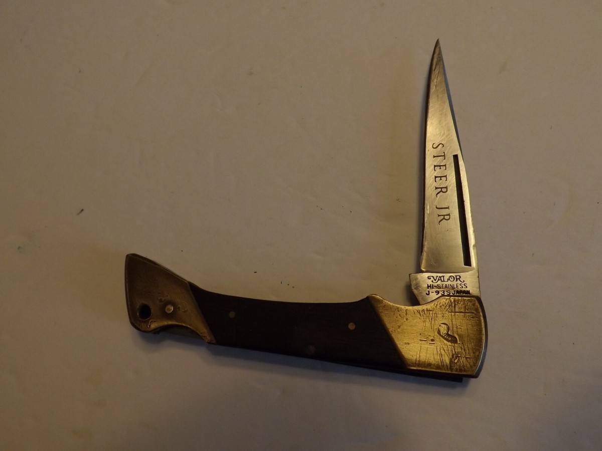 Vintage VALOR STEER JR J-93S Lockback Pocket Knife-Made In Japan