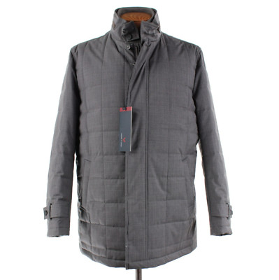 Cardinal of Canada NWT 100% Wool Quilted Coat Size XL (46-48 US) In Gray Melange