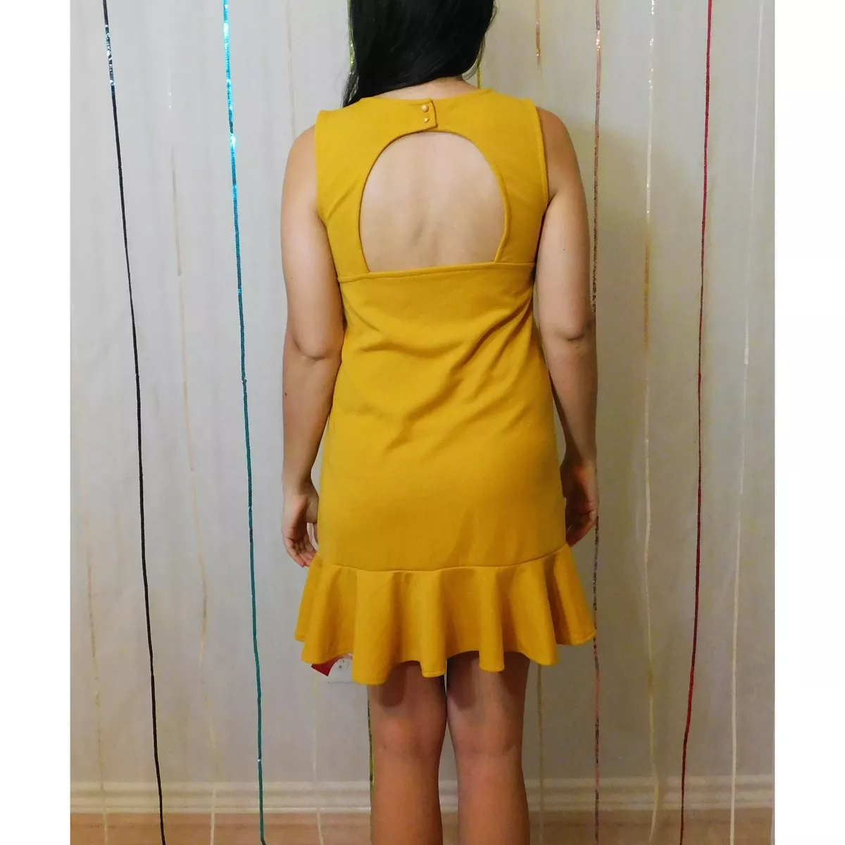 Mustard yellow fit and flare clearance dress