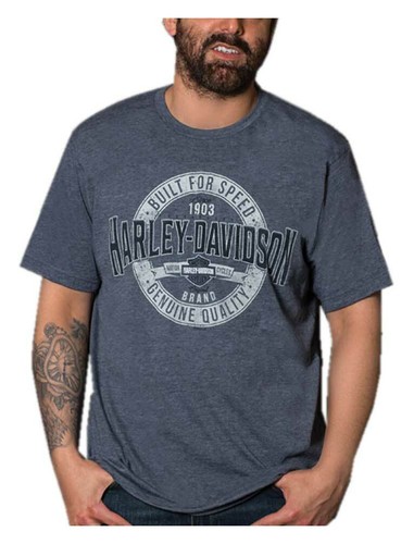 Distressed H-D Short Sleeve Poly-Blend 