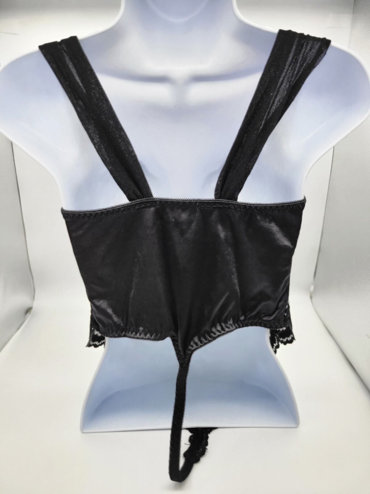 Vgt Bodysuit Teddy  Nylon Lace Lingerie ALANA GALE Medium Black French Cut Y2K