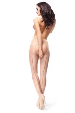 Miss O Open Crotch Seamed Suspender Tights P211