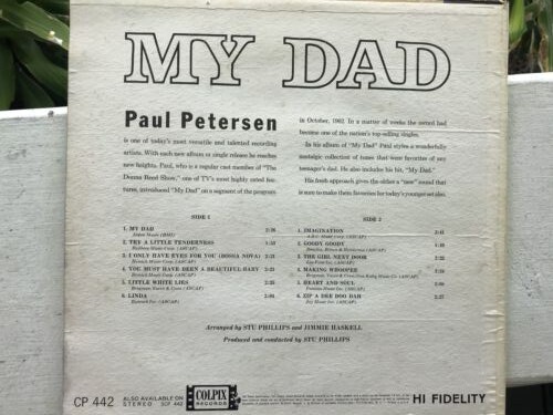 Paul Petersen " My Dad" Colpix Records CP 442 1963 vinyl mono | eBay